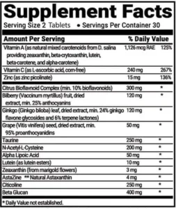 Advanced Vision Formula Ingredients